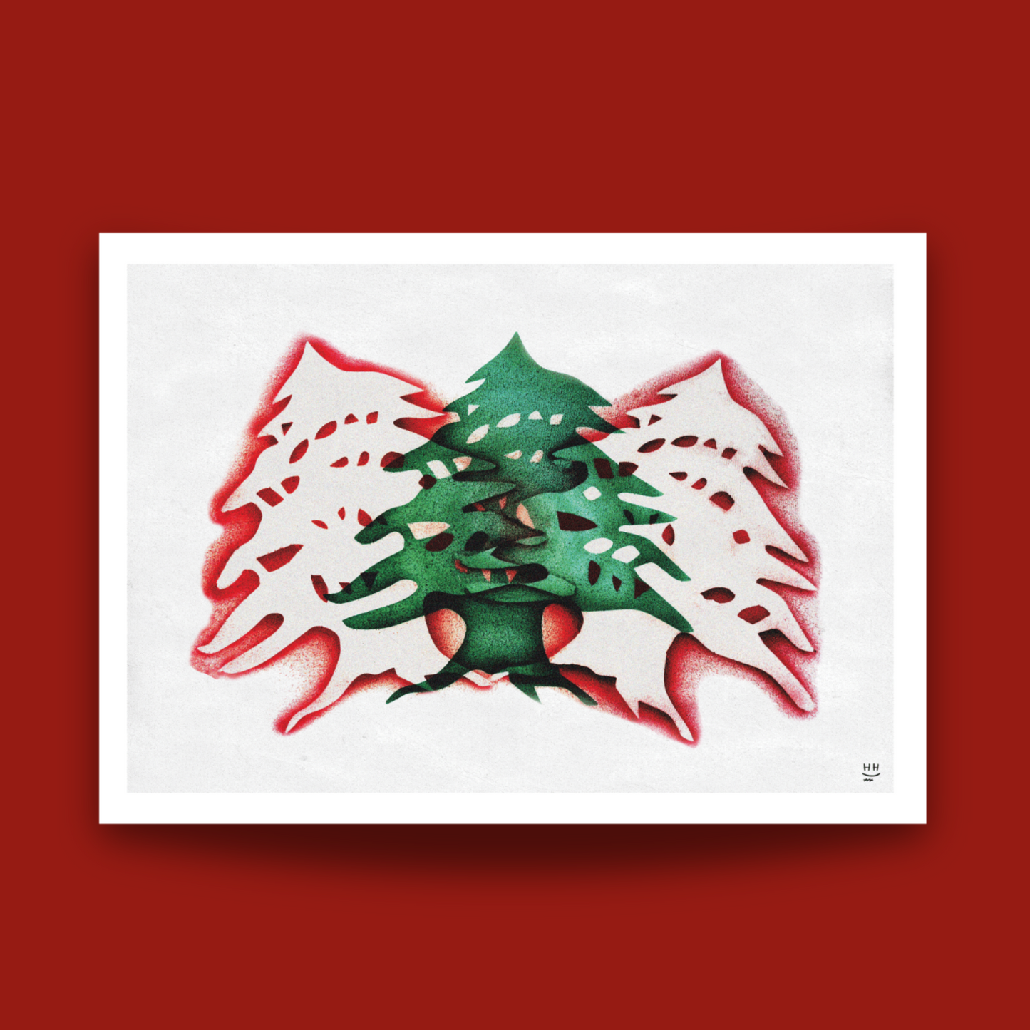 Lebanese Cedar Tree White Background